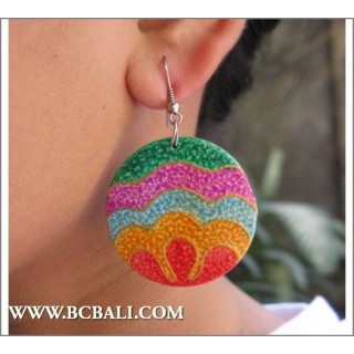 Woman Fashion Woods Earring Painting